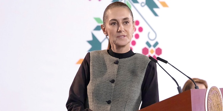 La mandataria, ayer, en conferencia de prensa en Palacio Nacional.
