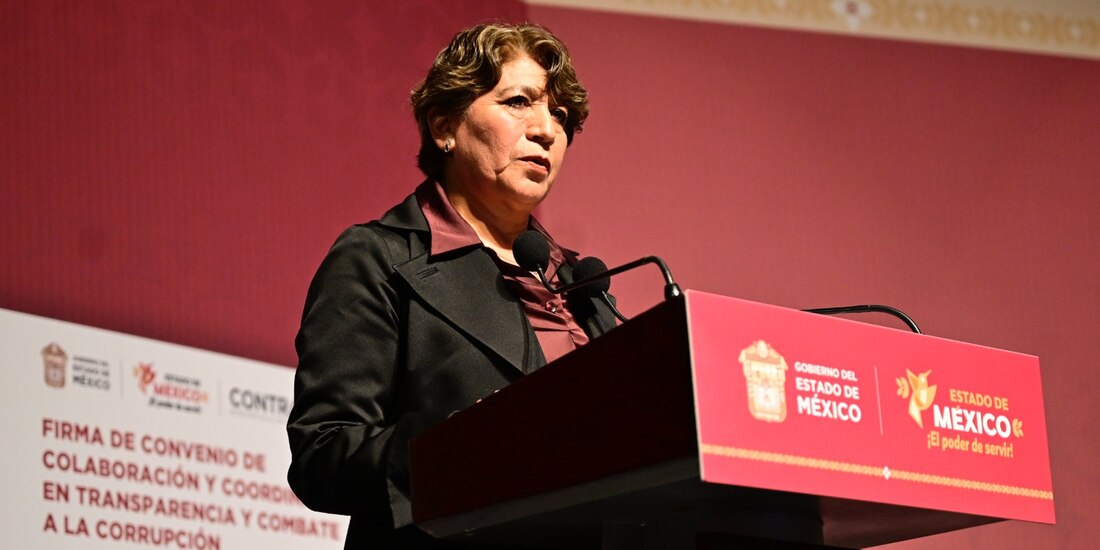La Gobernadora del Estado de México, Delfina Gómez.