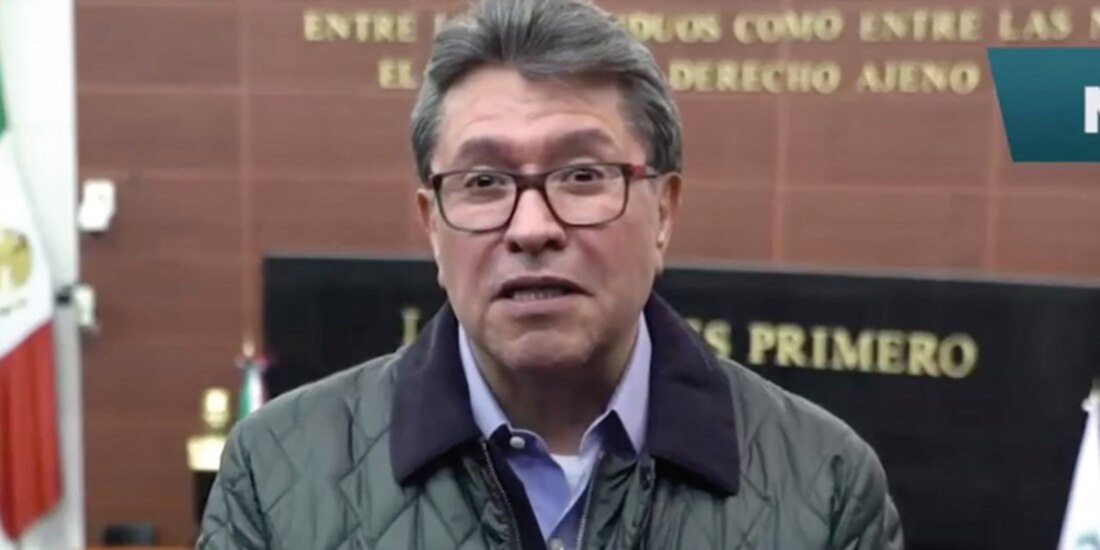 Ricardo Monreal durante su video-mensaje desde el Senado, ayer.