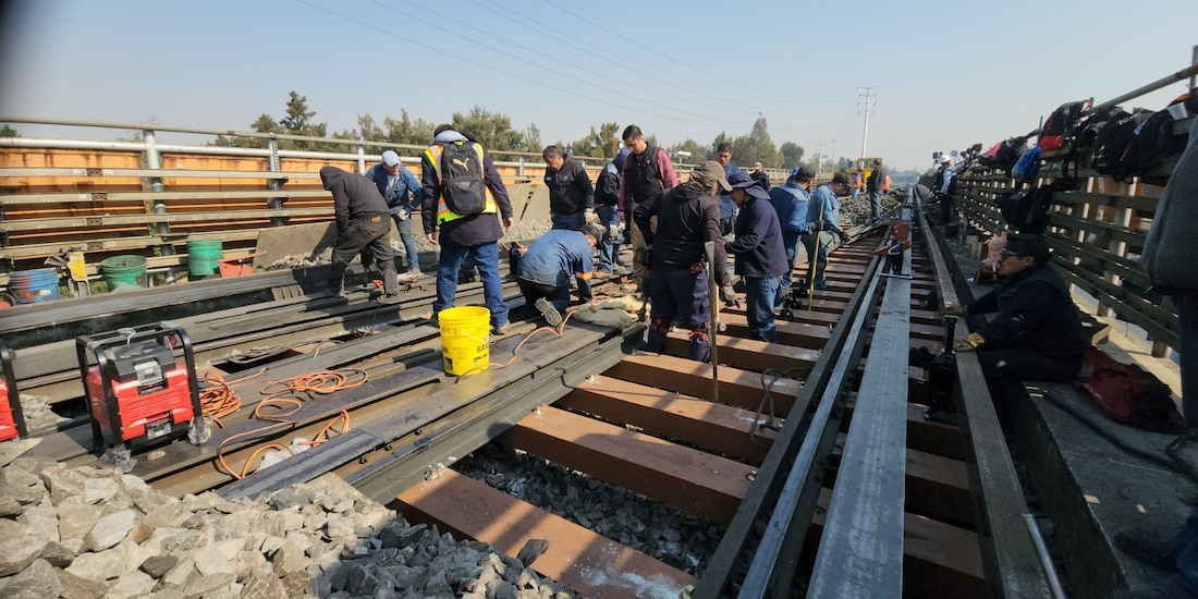 Trabajos en las vías de la Línea B del Metro.