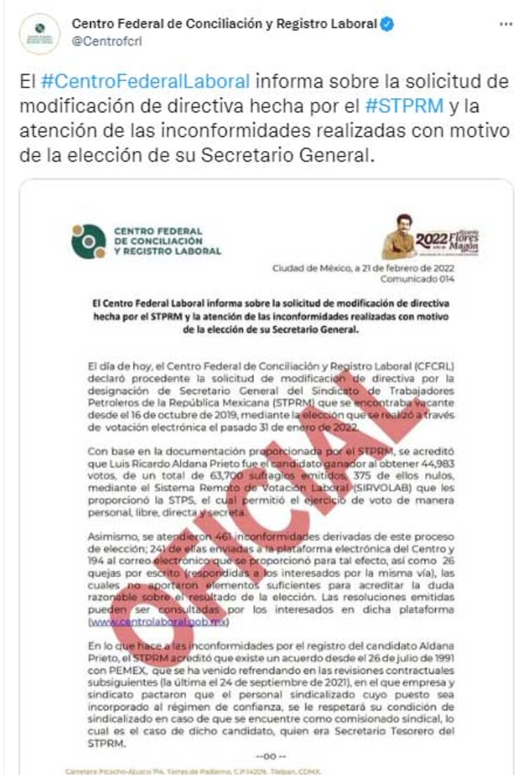 Ricardo Aldana, nuevo líder del STPRM