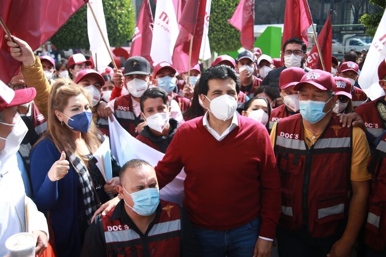 José Ramón Enríquez durante la caravana de protesta en contra de los resultados a la gubernatura de Durango por Morena.