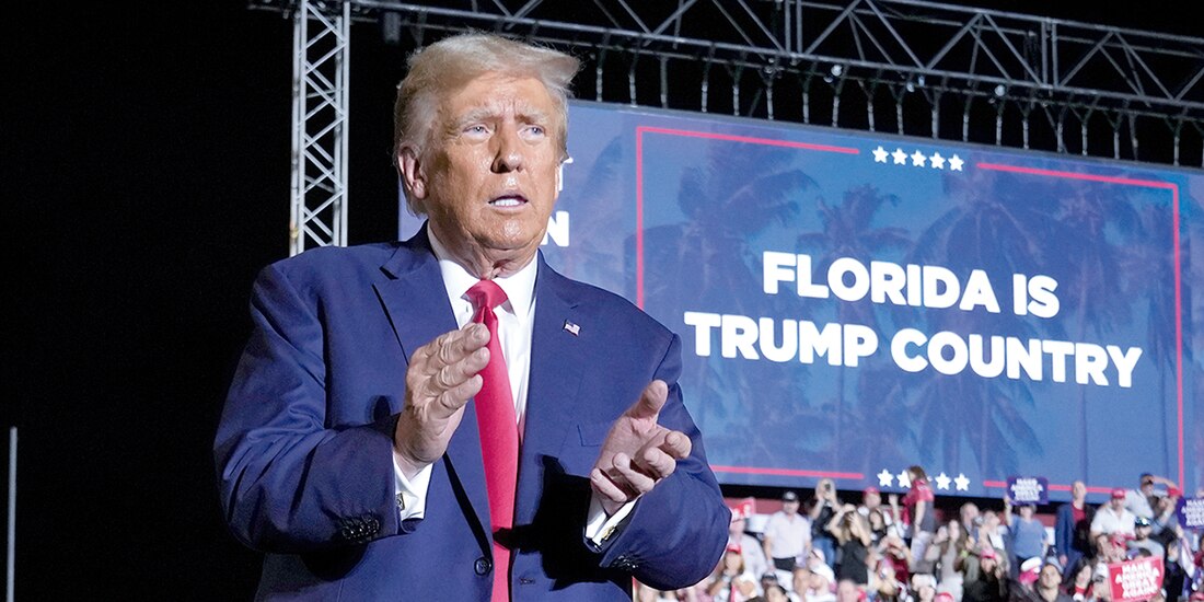 El expresidente republicano, durante un mitin de campaña en Florida, el pasado miércoles 8 de noviembre.