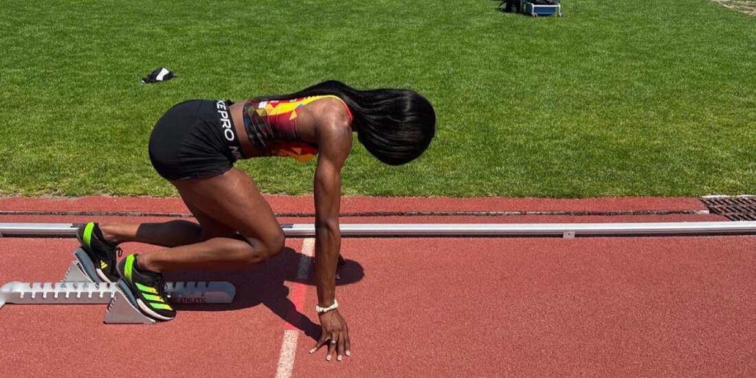 Halba Diouf entrenando 200m