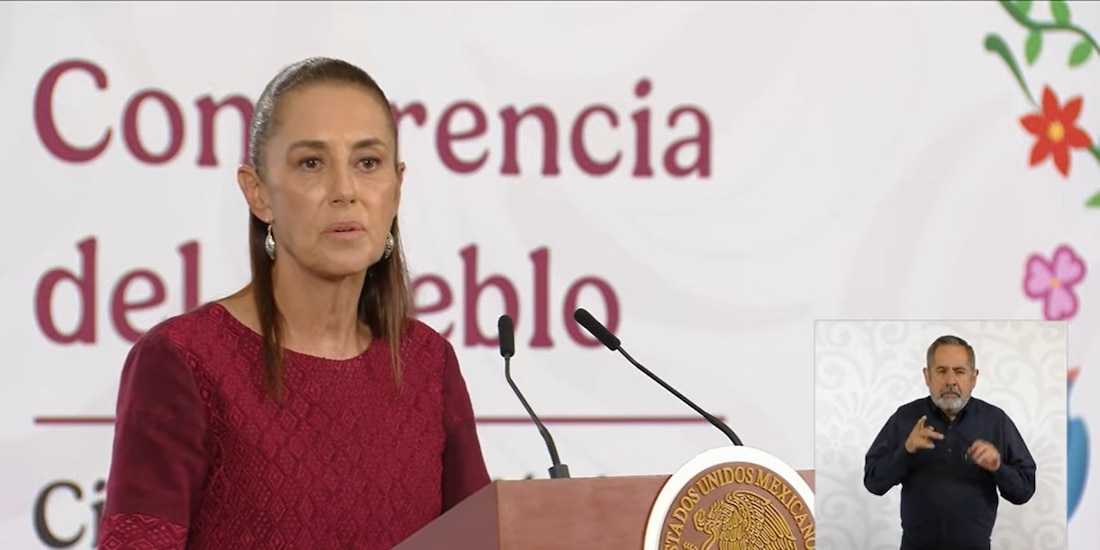 Claudia Sheinbaum este jueves en Palacio nacional.