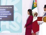 La mandataria federal, ayer, en conferencia de prensa en Palacio Nacional.
