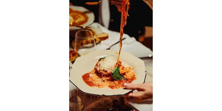 Espagueti con salsa pomarola en Santo Spirito