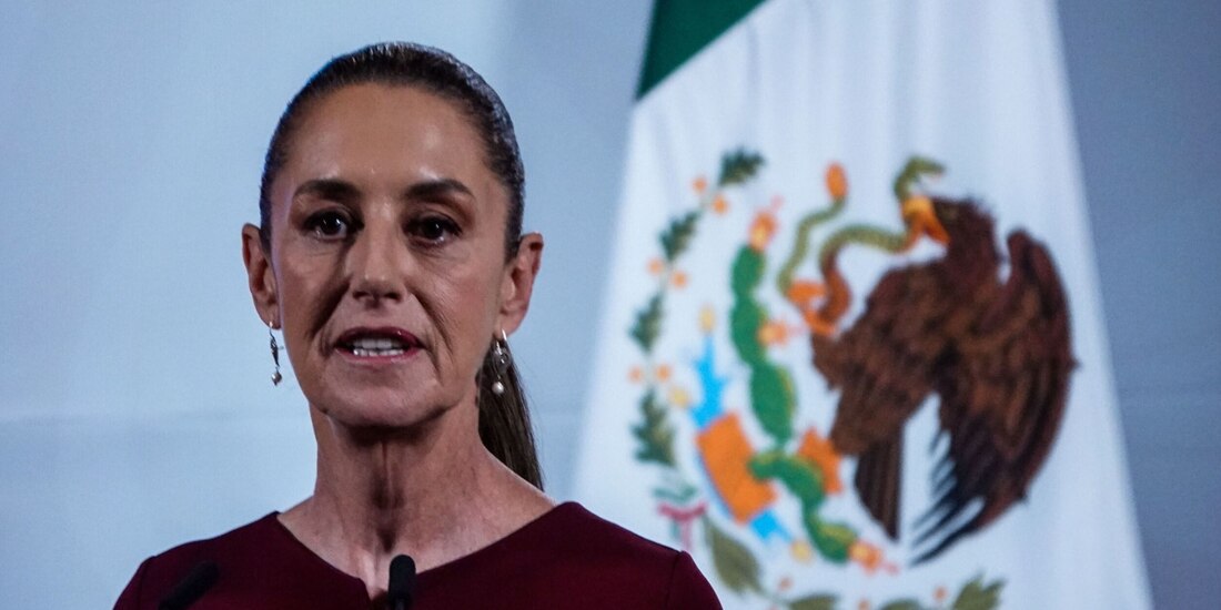 Claudia Sheinbaum, Presidenta de México, ayer, en Palacio Nacional.