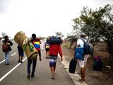 Migrantes venezolanos en su intento de llegar a la unión americana.