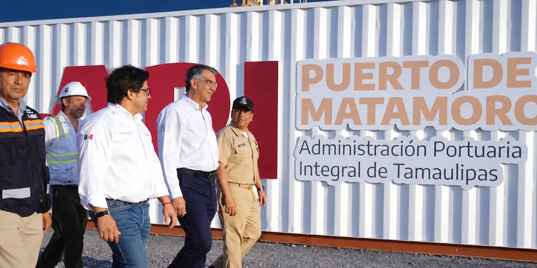 El gobernador Américo Villarreal Anaya en el Puerto del Norte.