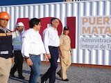 El gobernador Américo Villarreal Anaya en el Puerto del Norte.