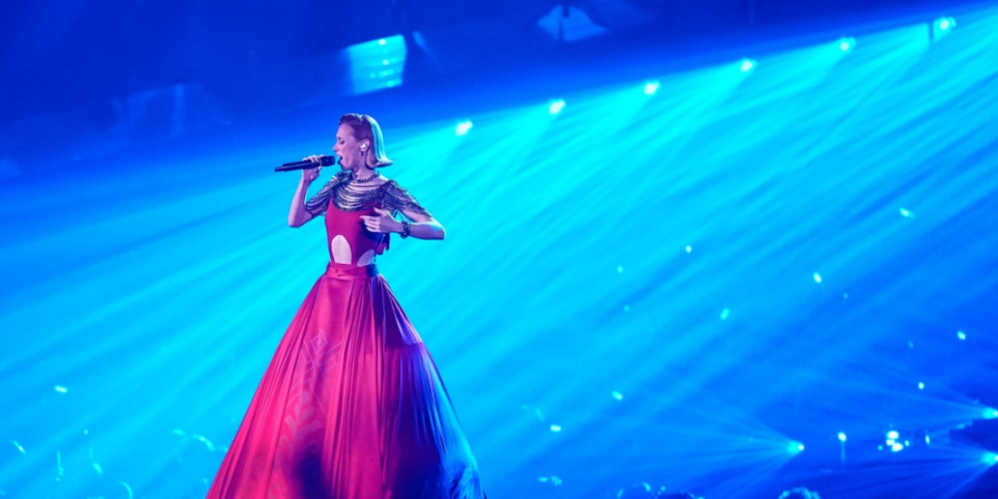 La cantante Aliona Moon de Moldavia en el ensayo de vestuario del 70° Festival Eurovisión