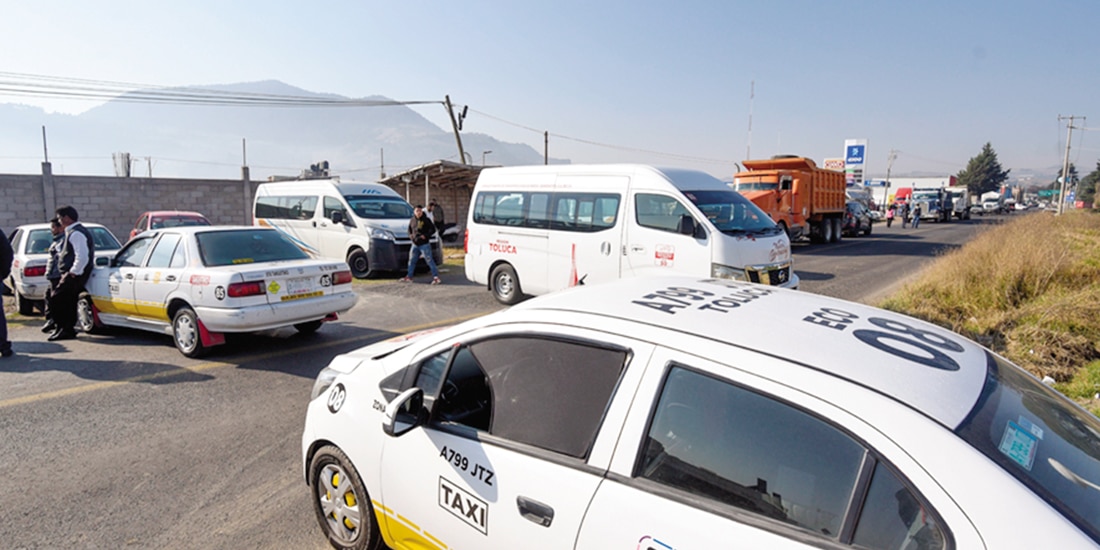 Bloqueo de la carretera Tenango-La Marquesa, Tenango-Santiago Tianguistenco, el 4 de febrero pasado.
