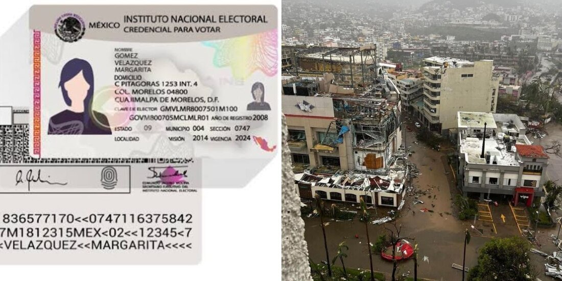 Tras el paso del huracán Otis, el INE imprime credenciales de elector.