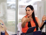 LA MANDATARIA, ayer, al encabezar la reunión de la Mesa de la Coordinación Estatal para la Construcción de Paz y Seguridad.