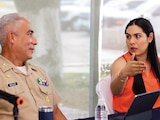 LA MANDATARIA, ayer, al encabezar la reunión de la Mesa de la Coordinación Estatal para la Construcción de Paz y Seguridad.