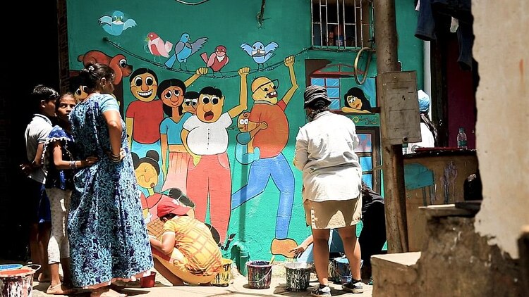 Murales en la ciudad de Mumbai, India