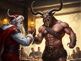 Krampus vs. Santa.