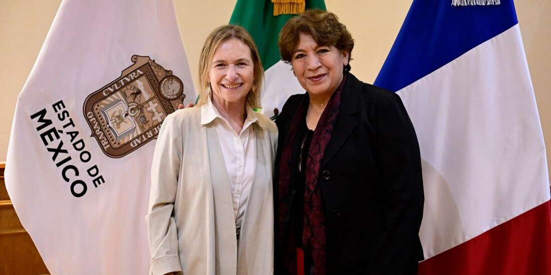 Delfina Gómez se reúne con embajadora de Francia en México.