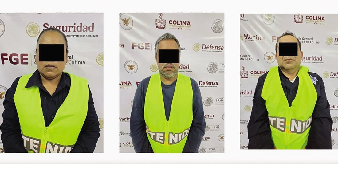 LOS ELEMENTOS policiales, presentados ayer por las autoridades.