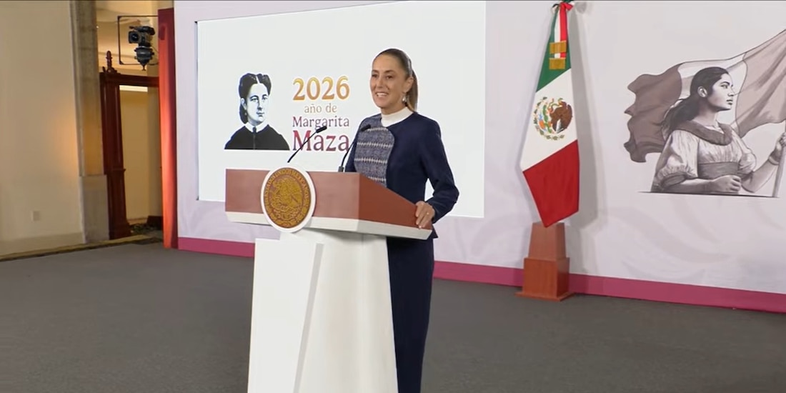 Claudia Sheinbaum este miércoles en Palacio Nacional.