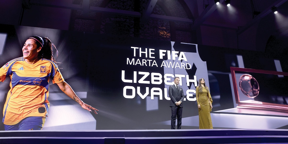 LA DELANTERA no pudo acudir a la entrega de su premio, ayer.