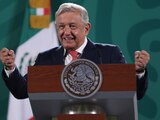 AMLO en su tradicional conferencia de este lunes 7 de junio.