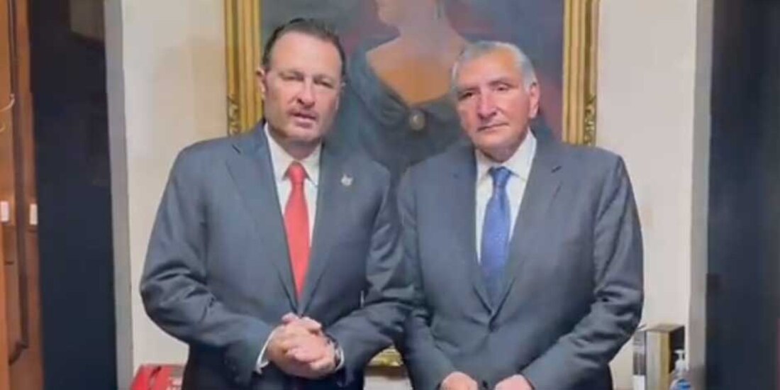 Mauricio Kuri recibe a Adán Augusto López para reunión con legisladores