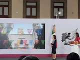 La Presidenta de México y la Secretaria de Turismo este viernes 15 de mayo en Palacio Nacional.