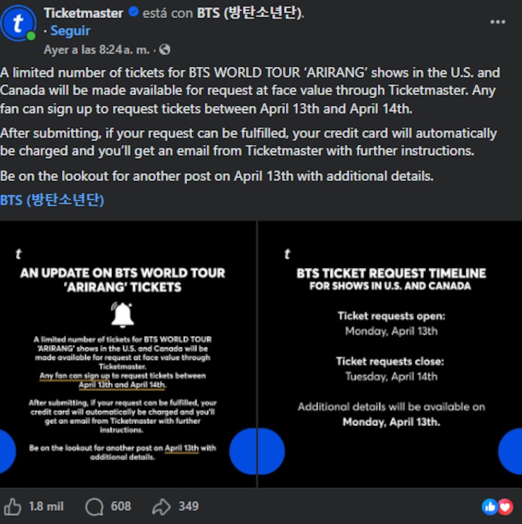 ¿Ticketmaster liberará boletos para BTS tras analizar la venta?