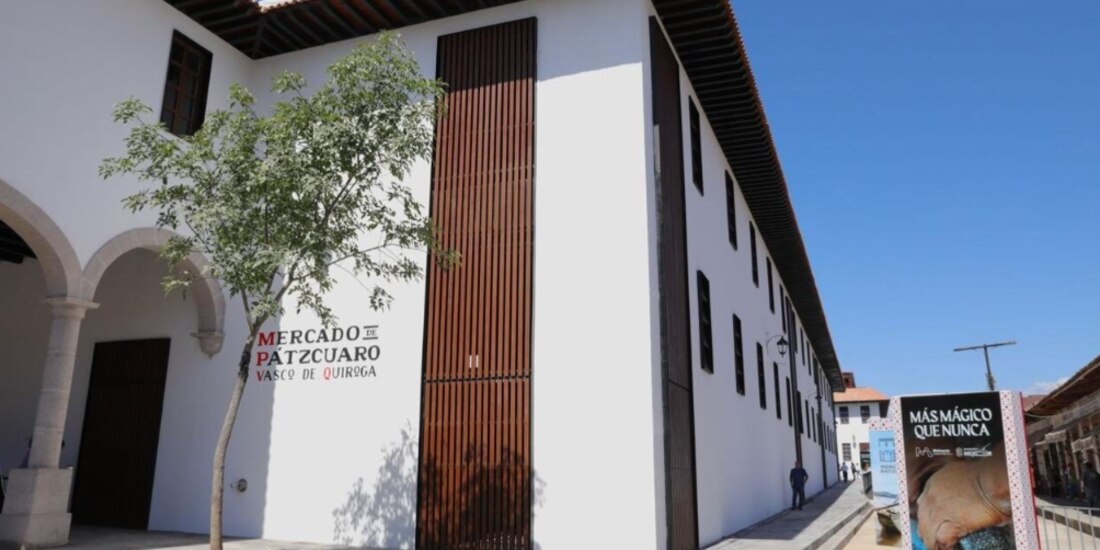La fachada del nuevo mercado de Pátzcuaro