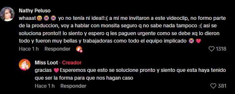 Nathy Peluso reacciona a falta de pago de video con Mon Laferte