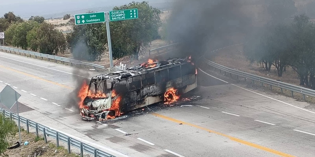 Uno de los bloqueos en Guanajuato.