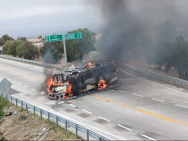 Uno de los bloqueos en Guanajuato.
