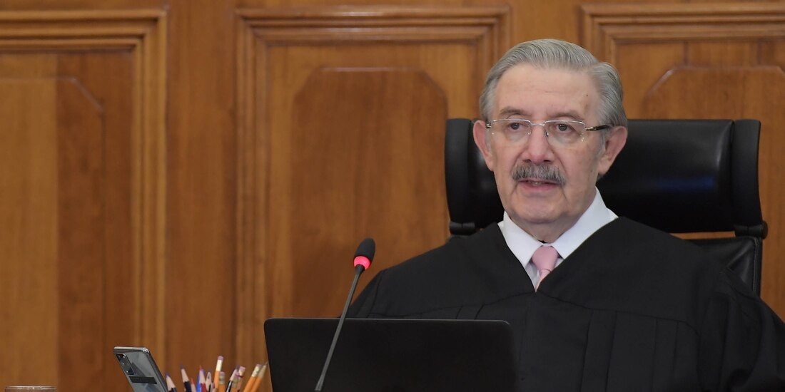 El ministro de la Corte en sesión, el 12 de julio.