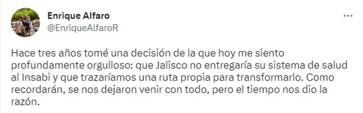 “Hace tres años tomé una decisión de la que hoy me siento profundamente orgulloso", dijo.