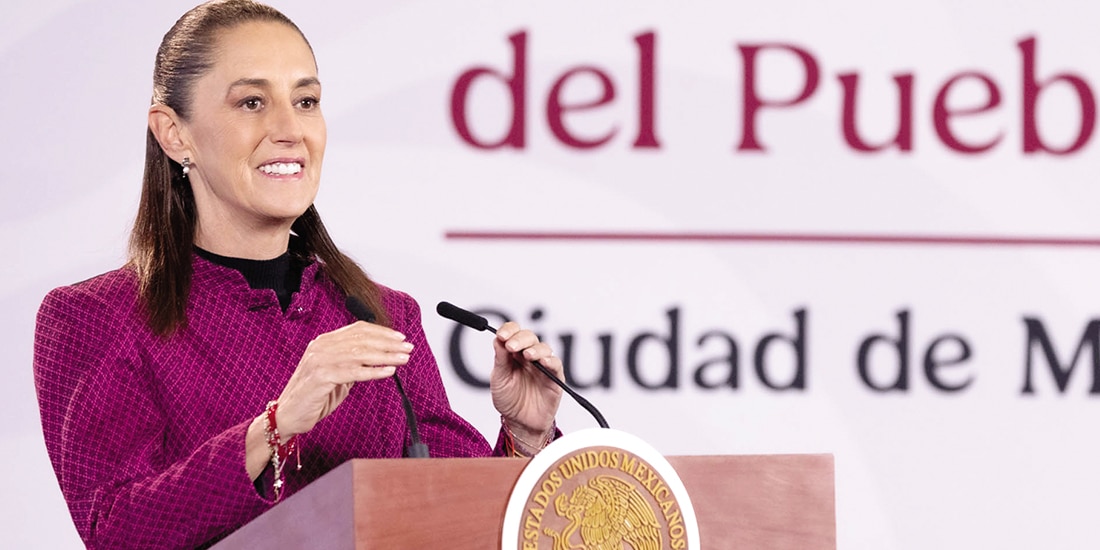 La titular del Ejecutivo federal, ayer, en conferencia de prensa en Palacio Nacional.