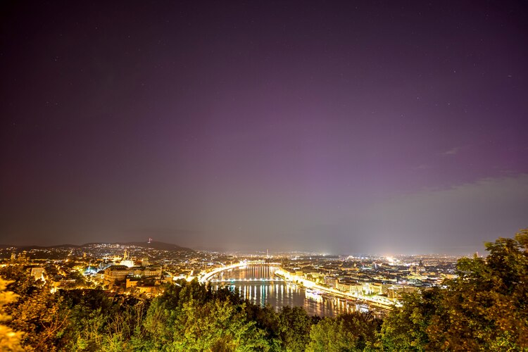 Vista del fenómeno en Budapest, Hungría.