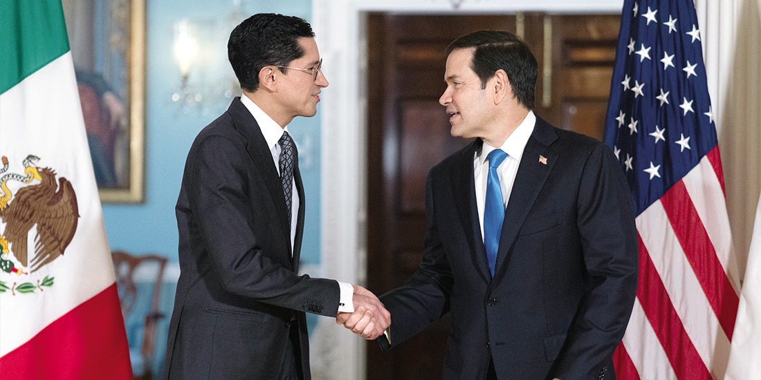 EL CANCILLER Roberto Velasco y el secretario de Estado, Marco Rubio, ayer