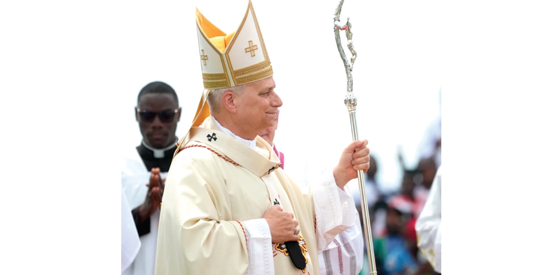 EL PAPA León XIV en Camerún, ayer, en el quinto día de su visita pastoral a África