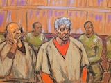 El narcotraficante Rafael Caro Quintero, en un boceto judicial.