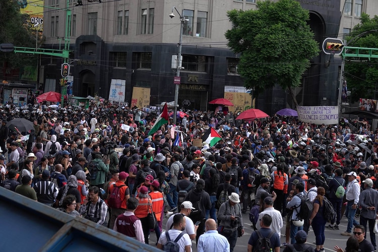 Aspecto de una marcha en Ciudad de México.