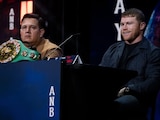 Canelo Álvarez en su primera conferencia de prensa antes de su pelea ante William Scull