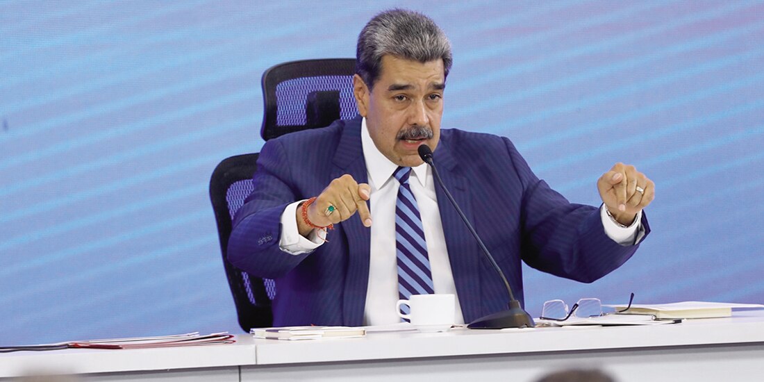 El presidente de Venezuela, Nicolás Maduro, ayer, en conferencia de prensa.