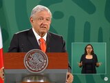 AMLO en su conferencia del jueves 3 de junio, en Palacio Nacional.