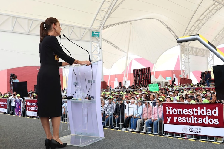 La Presidenta Claudia Sheinbaum Pardo durante su visita a Hidalgo, el 13 de septiembre de 2026.