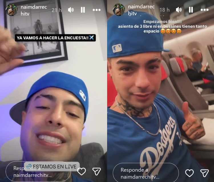 Naim Darrechi compartió historias en Instagram previo a su detención en Madrid, España