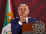 Presidente López Obrador durante la conferencia matutina de este lunes en Palacio Nacional.