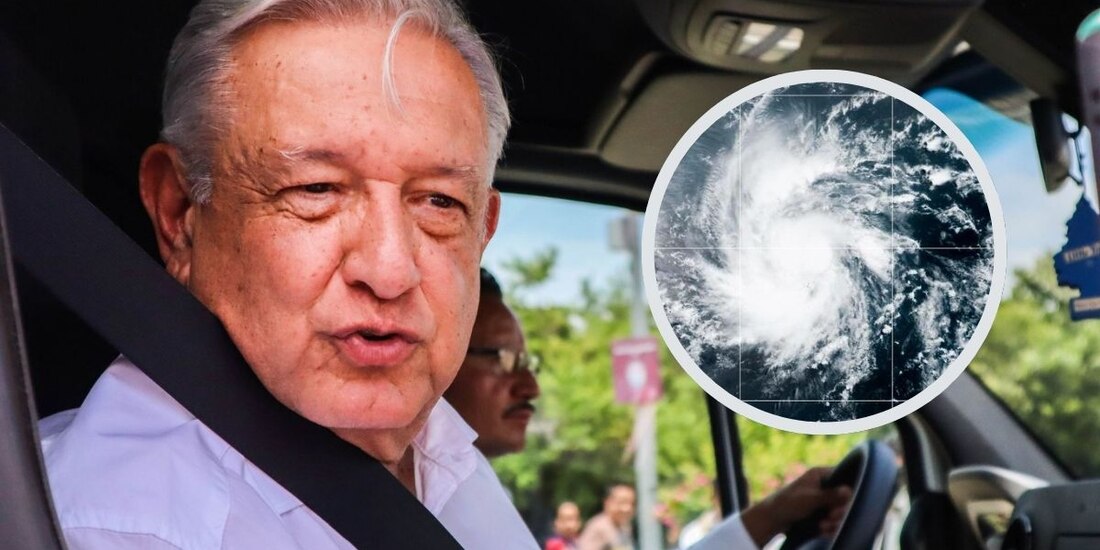 AMLO, en gira de trabajo, habló sobre huracán Beryl.