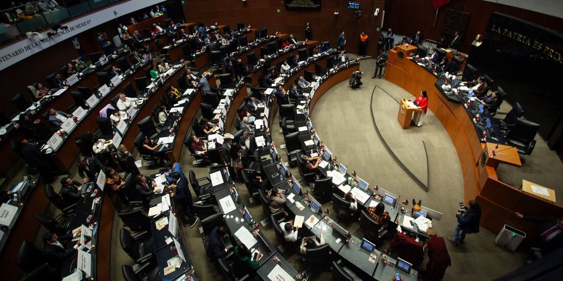 Sesión vespertina en el Senado de la República.